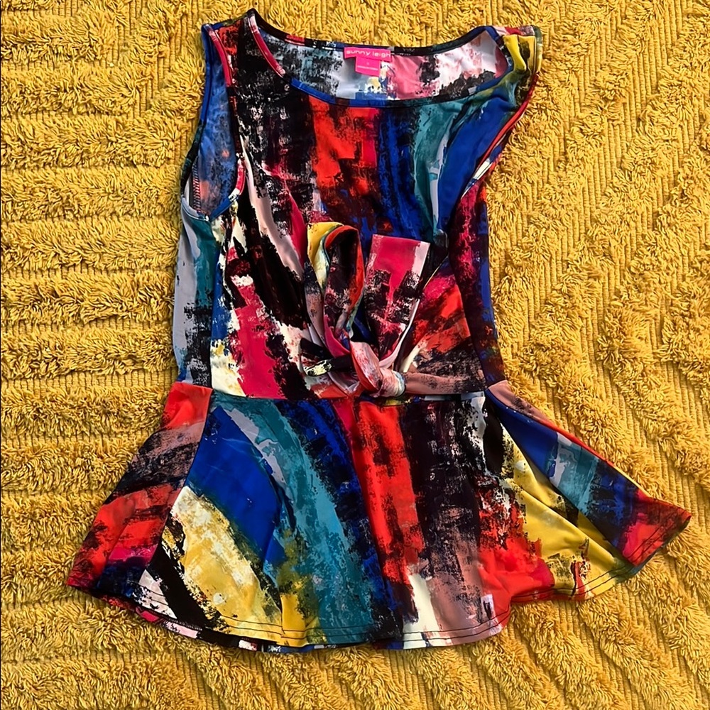 Colorful Abstract Sleeveless Top